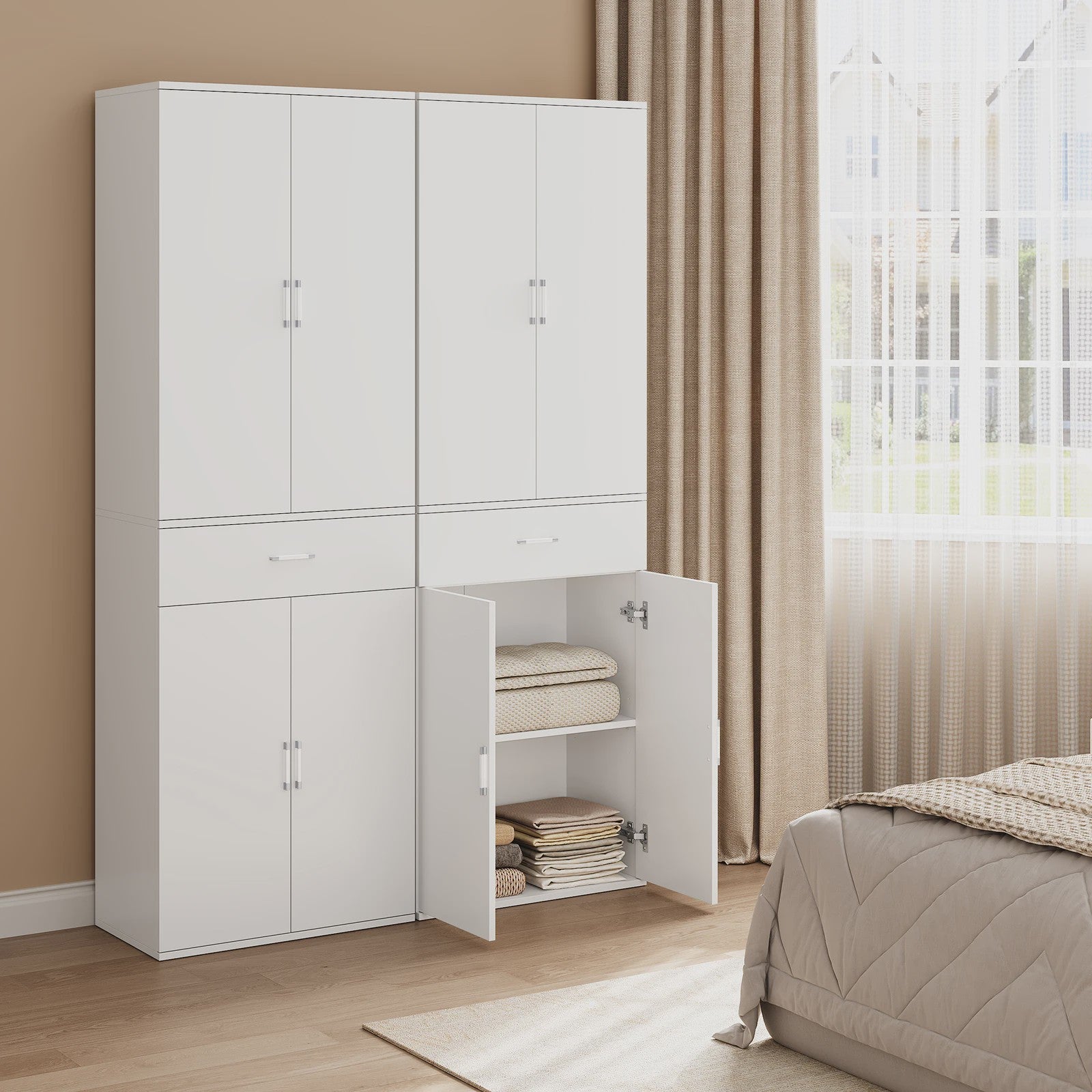 Hoge Archiefkast met Deuren en Lade - 60x180x34cm - Kantoor & Keuken Opbergmeubel