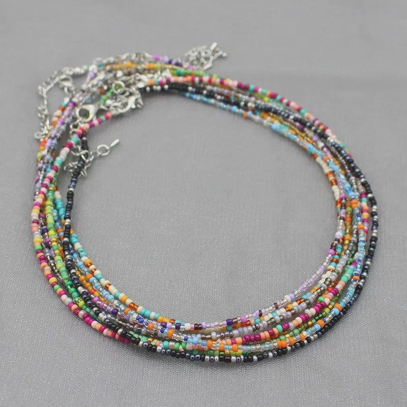Kleurrijke Kralen Choker Ketting - Handgemaakt Bohemia Stijl