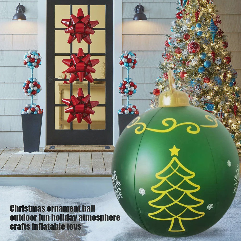 24 Inch Opblaasbare Kerstbal met LED Verlichting - XL Tuindecoratie