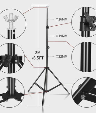 Professionele Achtergrond Stand Set (2x2M, 2x3M, 2.6x3M) - Draagbaar & Duurzaam