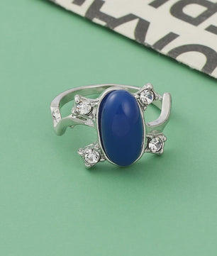 Dames Ring Blauwe Steen - The Vampire Diaries Film Thema Sieraden