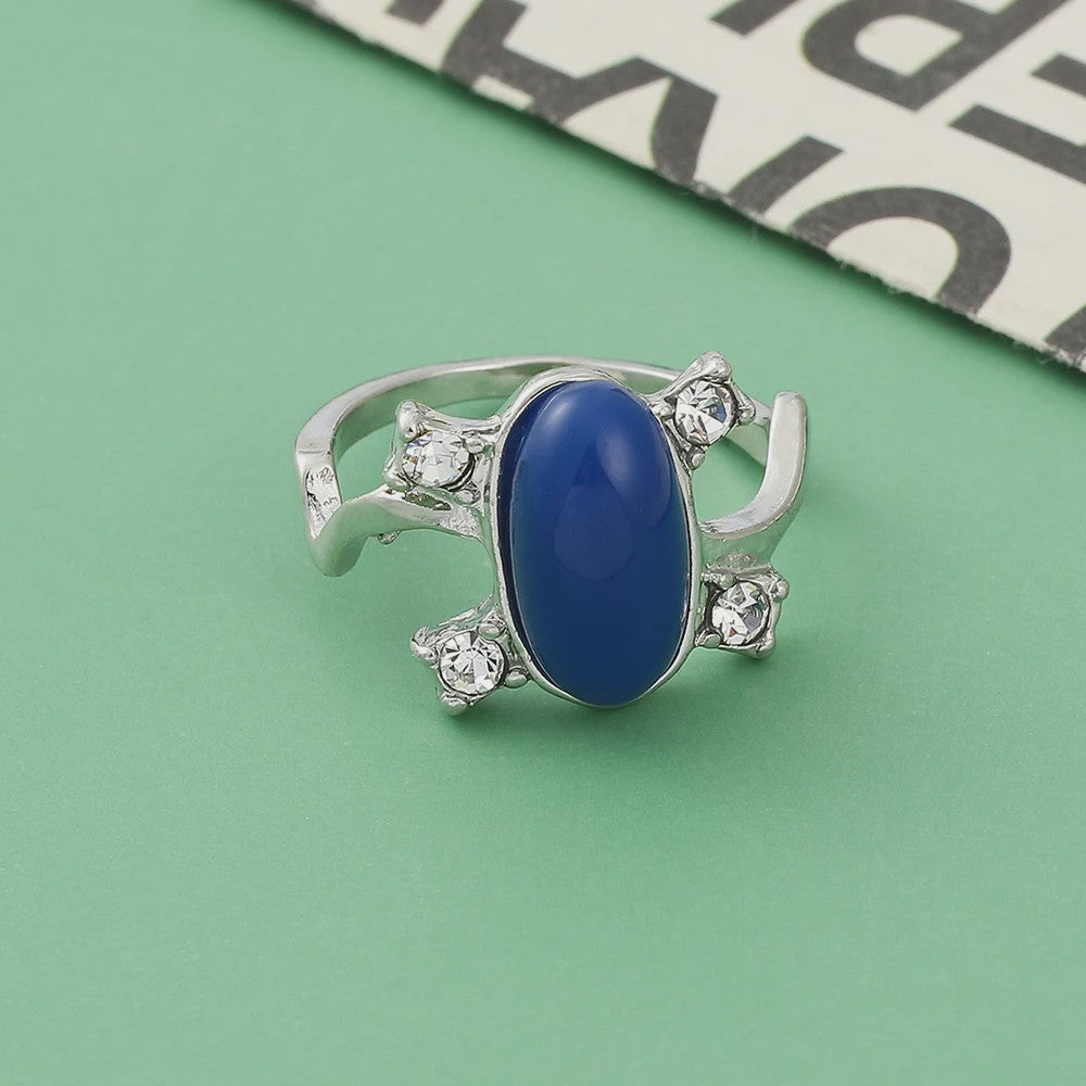 Dames Ring Blauwe Steen - The Vampire Diaries Film Thema Sieraden