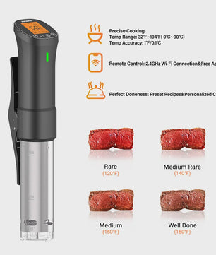 INKBIRD ISV-200W Wi-Fi Sous Vide Precisie Kookapparaat - Krachtig & Duurzaam met RVS