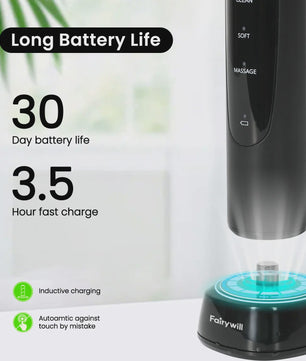 Fairywill T2233 Elektrische Tandenborstel met 4 Opzetborstels - Krachtige Rotatie & Sonische Reiniging