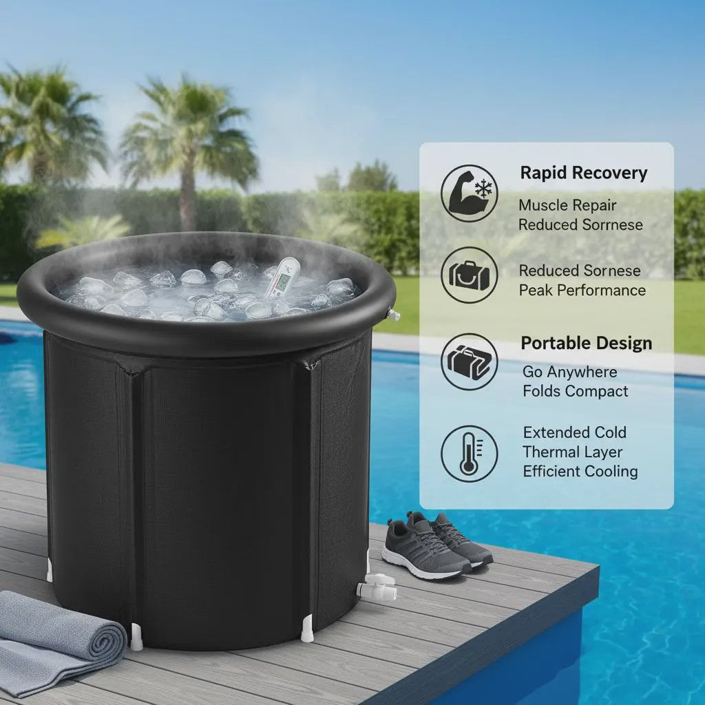 Draagbare Opblaasbare Cold Plunge Tub - 85x75cm, 330L - Ideaal voor Atleten & Herstel