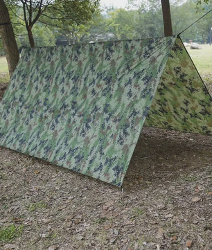 Waterdichte Camouflage Tarp 230x140cm - UV-bescherming, Regenkap & Schaduw voor Outdoor Avonturen