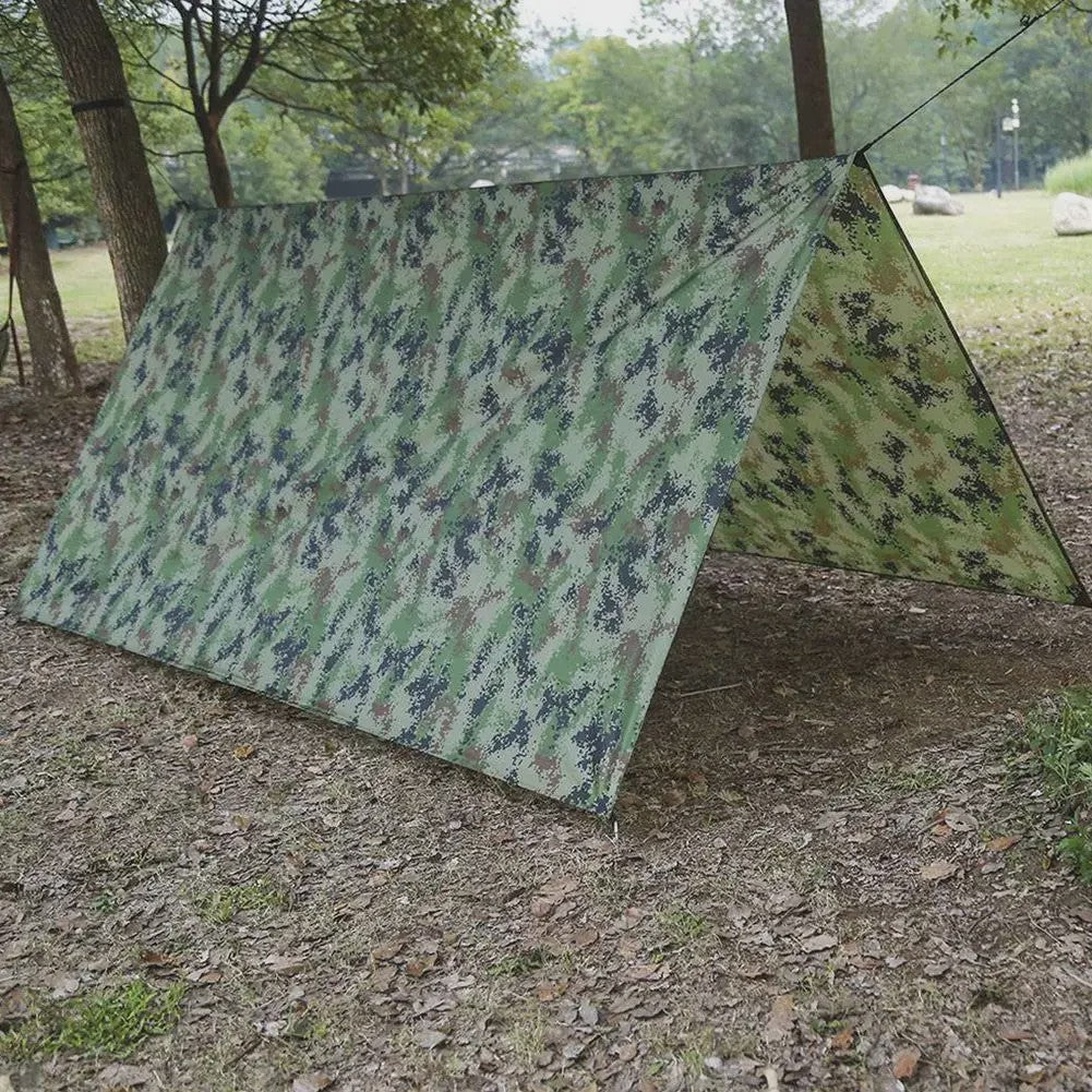 Waterdichte Camouflage Tarp 230x140cm - UV-bescherming, Regenkap & Schaduw voor Outdoor Avonturen