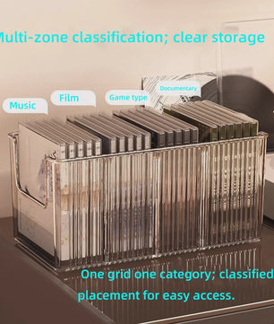 Stijlvolle Opbergbox voor CD's, Vinylplaten en Cassettebandjes - Desktop Organizer