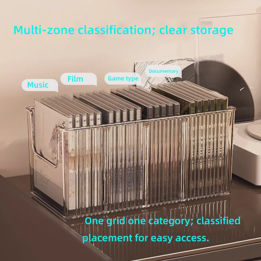 Stijlvolle Opbergbox voor CD's, Vinylplaten en Cassettebandjes - Desktop Organizer