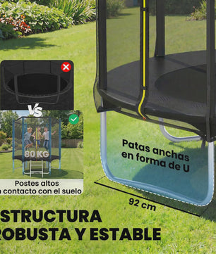 Sportnow Outdoor Trampoline Ø183 cm met Veiligheidsnet - Plezier voor +6 Jaar