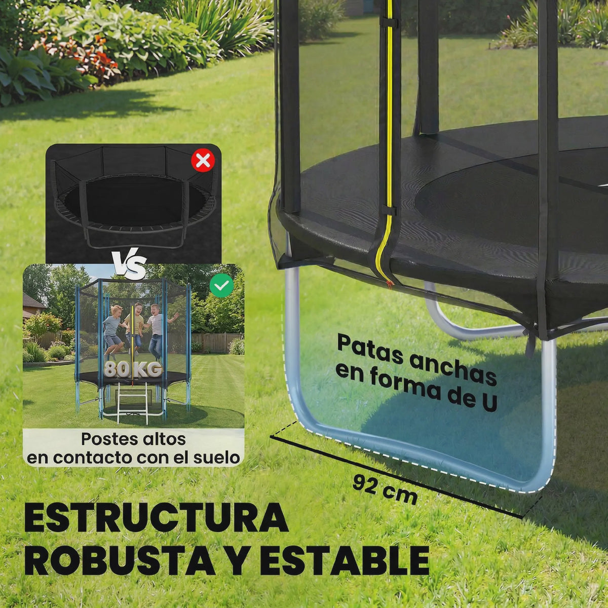 Sportnow Outdoor Trampoline Ø183 cm met Veiligheidsnet - Plezier voor +6 Jaar