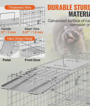 Humane Dierenval - Opvouwbare Kooi met Handvat voor Katten, Konijnen, Eekhoorns en Ongedierte