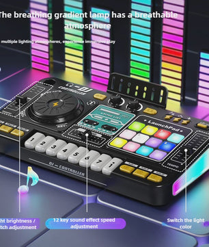 Kinder DJ Mixer met Microfoon, Piano Keyboard & Bluetooth - Interactief Muziekspeelgoed