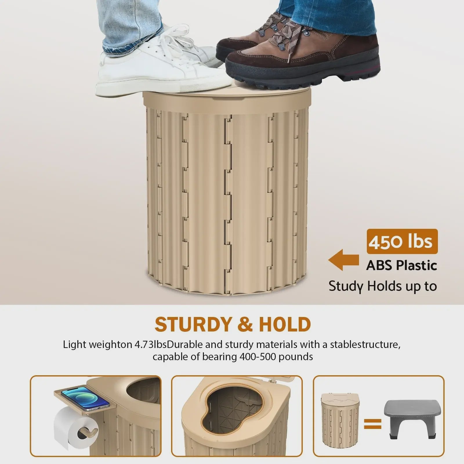 Draagbaar Camping Toilet - Opvouwbaar en Compact voor Auto, Camper, Boot & Buiten