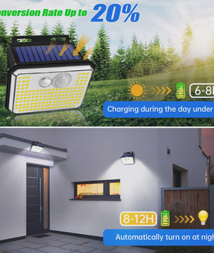 Krachtige Solar Buitenlamp met 148 LED's, Bewegingssensor & IP65 Waterdicht - 3 Modi