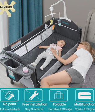 PANGDUBE 4-in-1 Multifunctioneel Babybed: Wieg, Speelbox, Commode & Meer (0-3 jaar) - Inklapbaar & Draagbaar