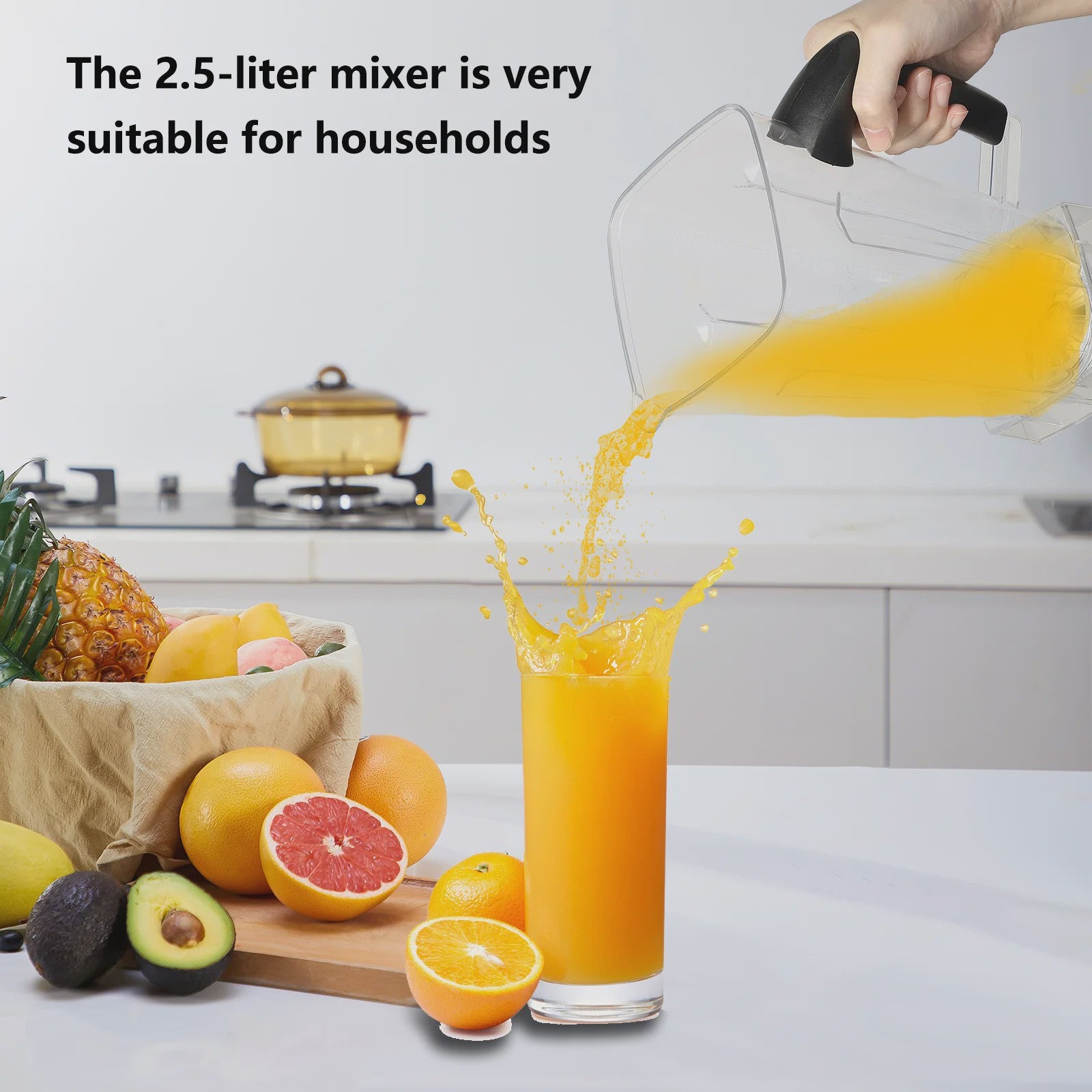 Professionele 2-in-1 Blender: 800W, 27000RPM, 2L+0.5L Dubbele Jars, IJs Crushen, Malen & Smoothies