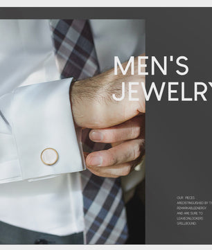 Set Manchetknopen en Studs Wit met Goudkleurig Randje - Stijlvolle Heren Accessoires