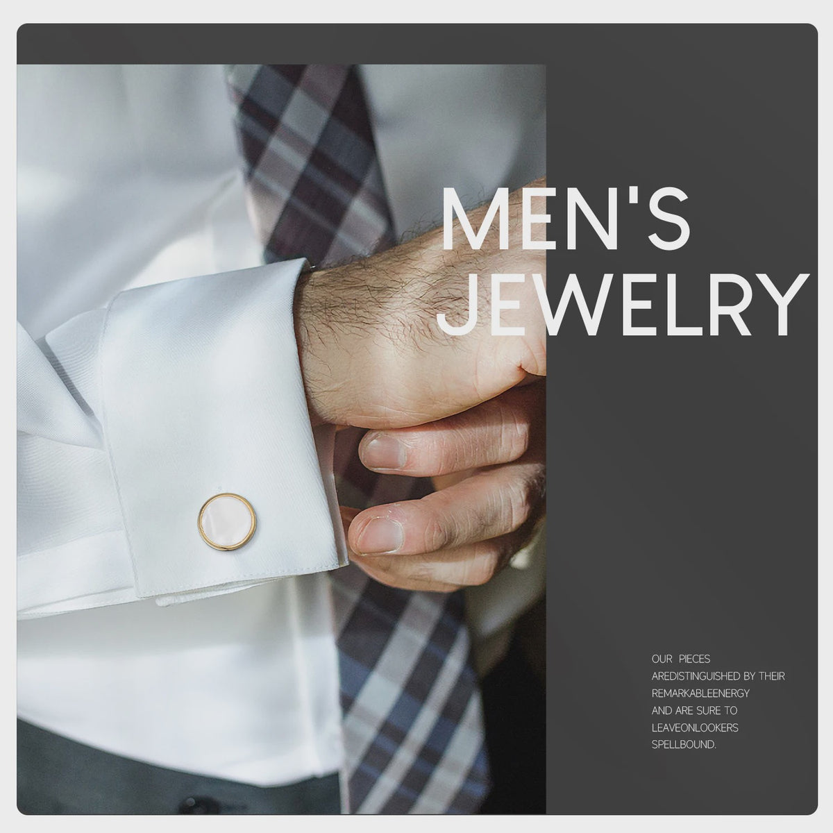 Set Manchetknopen en Studs Wit met Goudkleurig Randje - Stijlvolle Heren Accessoires
