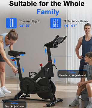 Superun Hometrainer met Magneetweerstand en Tablet Houder - Comfortabel Binnen Fietsen