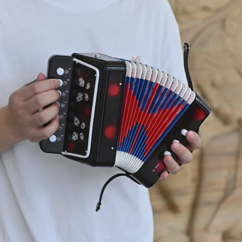 Mini Accordeon 10-Toetsen - Draagbaar Instrument voor Kinderen, Volwassenen & Beginners