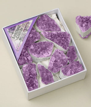 Amethist Kristal Cluster Set - 9 Stuks Natuurlijke Amethist Geodes voor Meditatie & Ontspanning