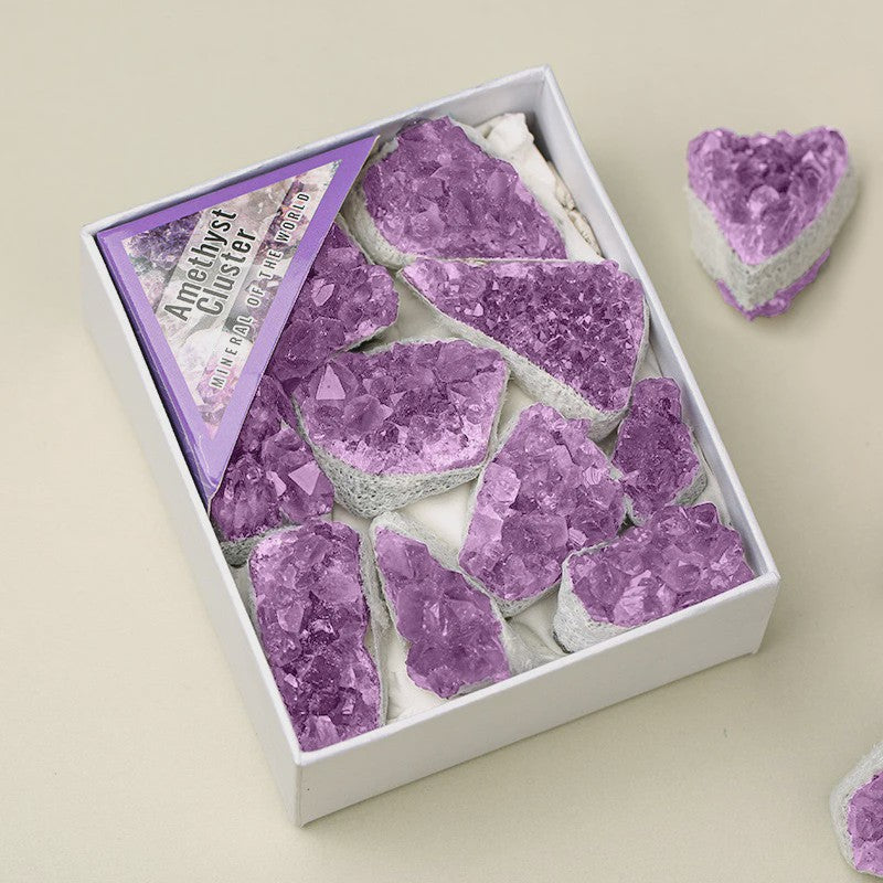 Amethist Kristal Cluster Set - 9 Stuks Natuurlijke Amethist Geodes voor Meditatie & Ontspanning