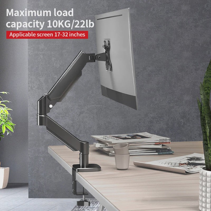 Verstelbare Monitorarm Bureauhouder voor 17-32 inch Schermen | 10KG | Klem & Doorvoertule