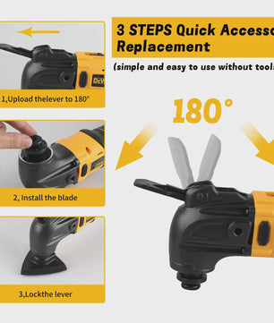 DeWALT Brushless Multitool: Snelwissel, Snoerloos voor Zagen, Schuren, Frezen
