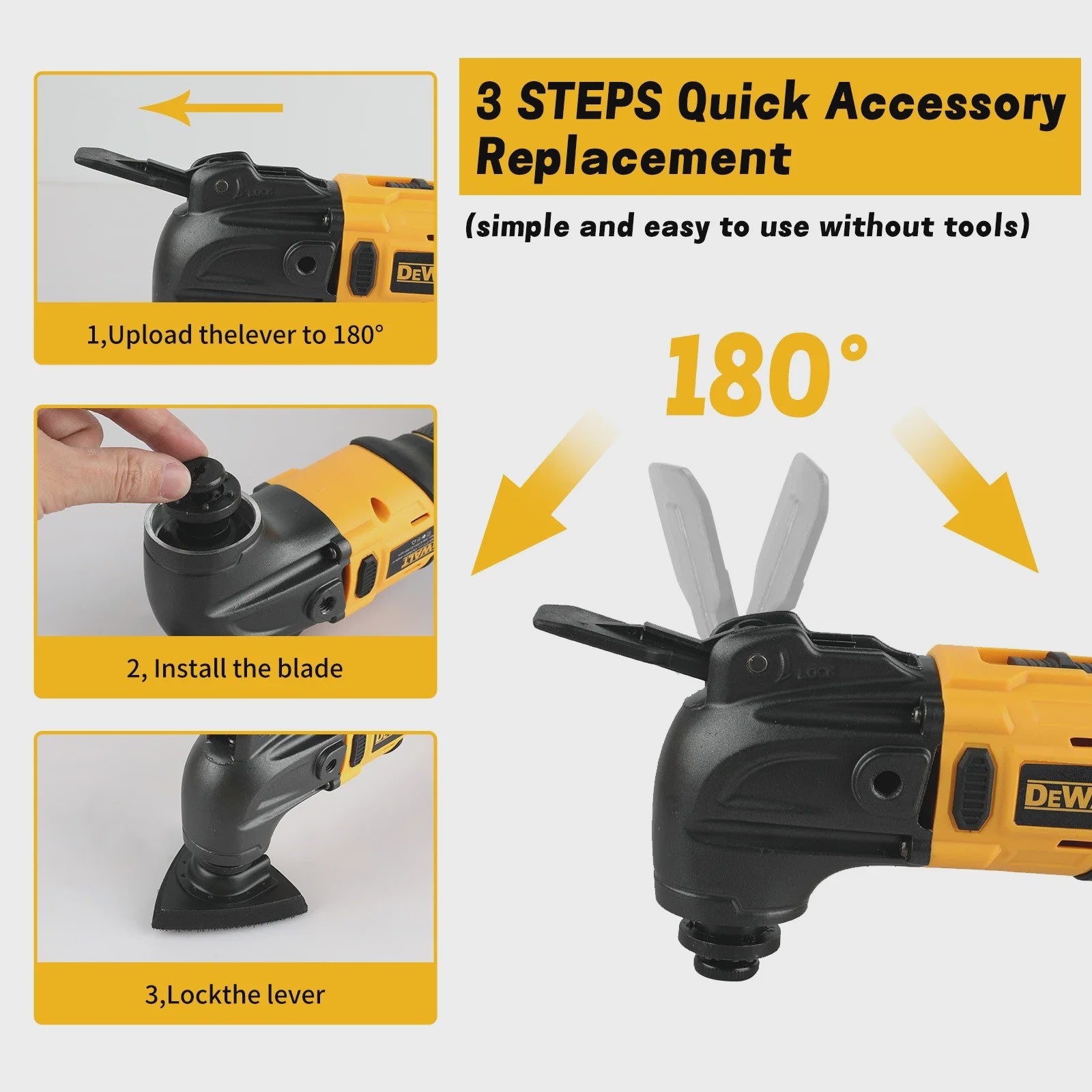 DeWALT Brushless Multitool: Snelwissel, Snoerloos voor Zagen, Schuren, Frezen