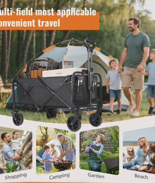 Opvouwbare Kampeerwagen met Wielen - 75KG Draagkracht - Ideaal voor Tuin, Strand & Festivals
