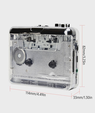 Transparante Cassette Speler & MP3 Converter - Digitale Muziek Oplossing met USB