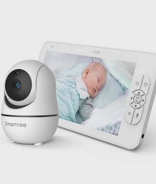 7" HD Babyfoon met 2 Camera's, Split Screen, Pan/Tilt/Zoom & 4000mAh Batterij
