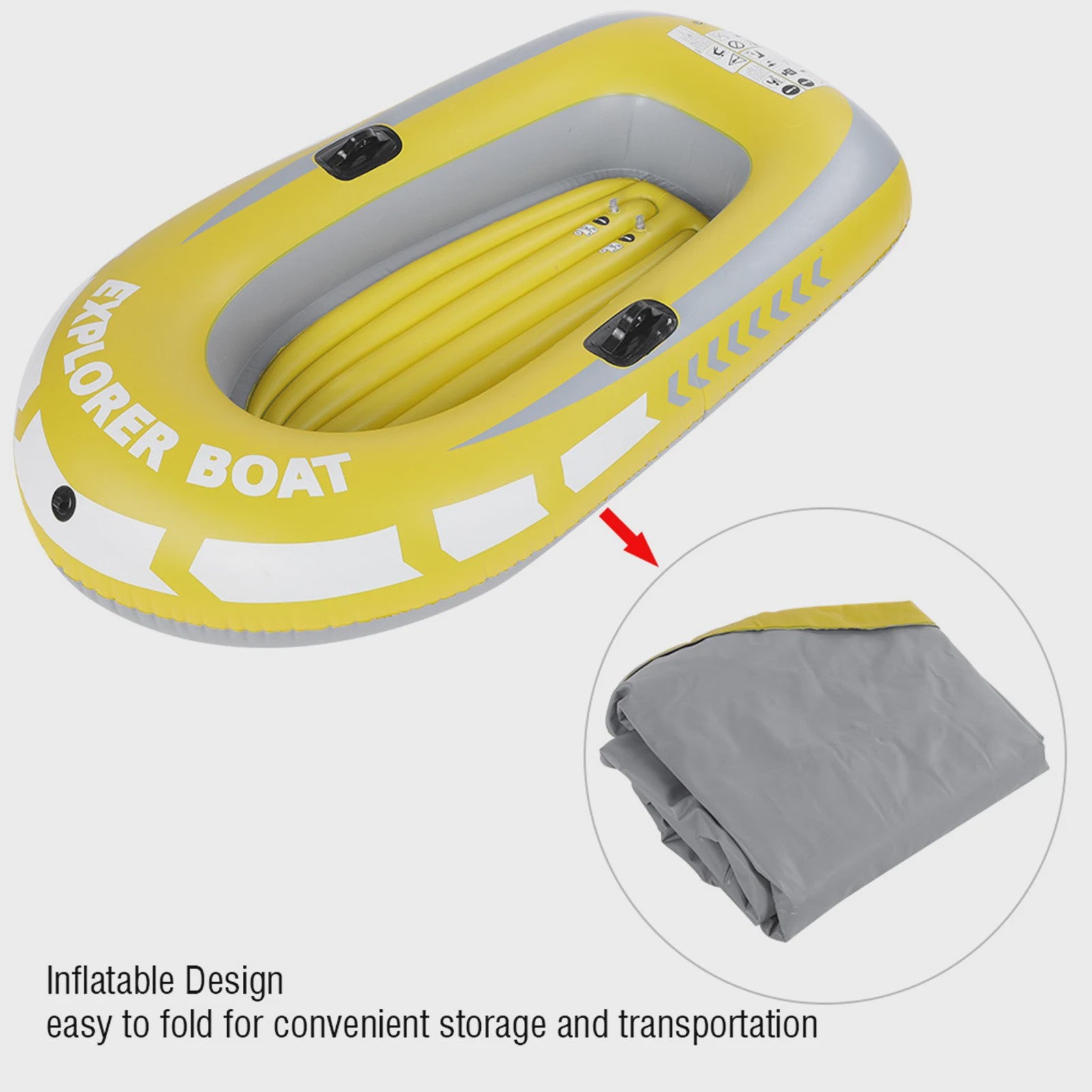 Opblaasbare Kano voor 2 Personen - PVC Roeiboot voor Vissen, Driften & Duiken