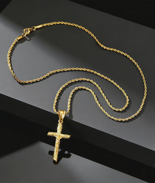 Heren RVS Kruis Ketting met Jezus Hanger - Religieuze Christelijke Sieraden