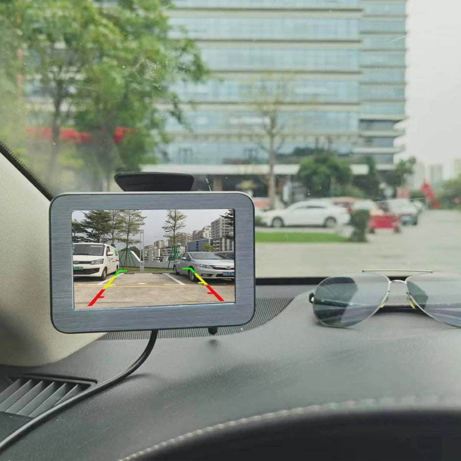 QXNY Wireless Solar Powered Energy Magnet Reverse Backup Camera with AHD 5"  Rear View Monitor for Camper Truck Trailer Rv
