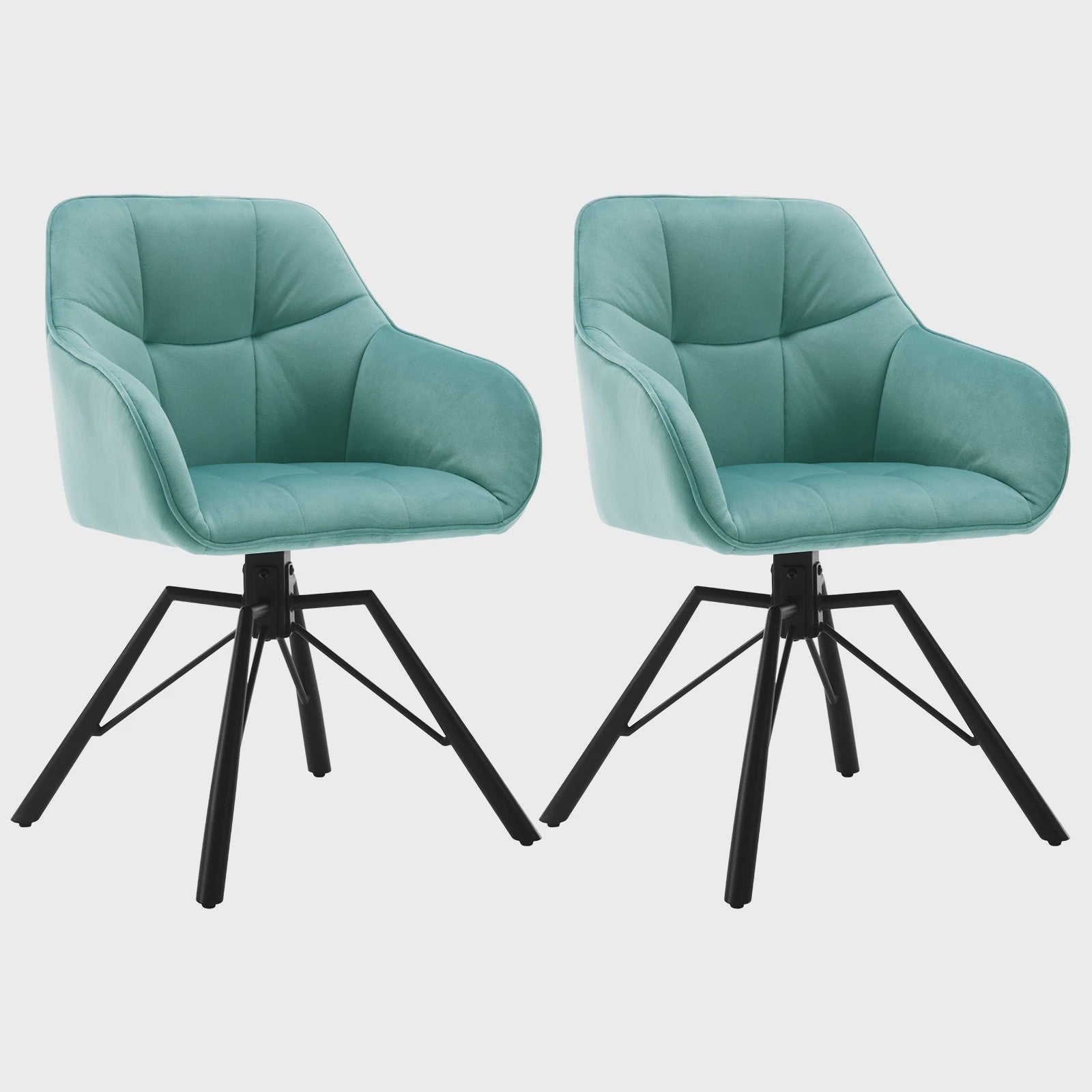 Set van 2 Comfortabele Draaistoelen met Armleuningen en Rugleuning - Stijlvol voor Keuken, Eetkamer en Woonkamer