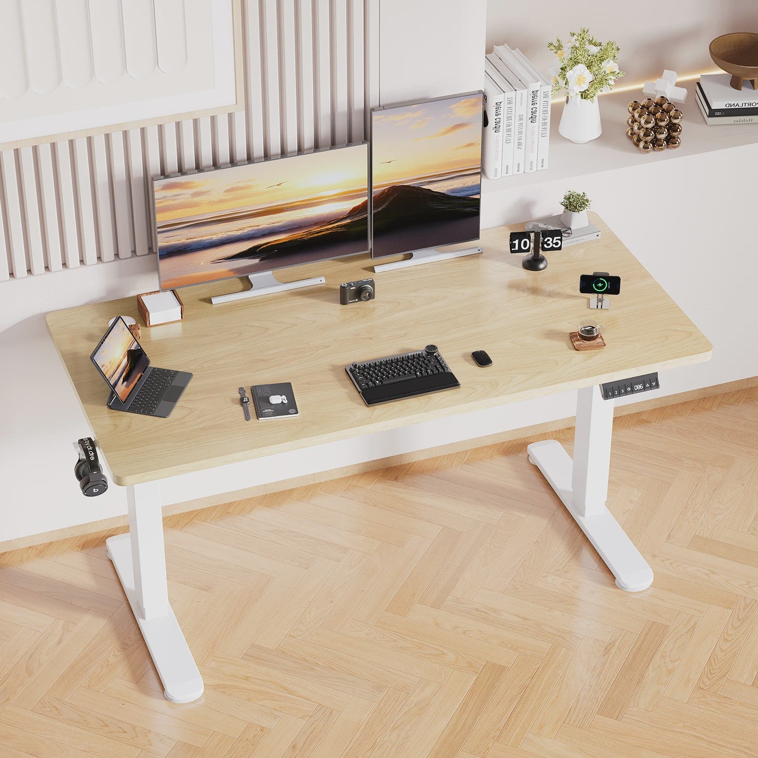 Elektrisch Verstelbaar Bureau 140x70 cm met 3 Geheugenfuncties en USB