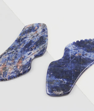 Sodalite Gua Sha Schraper - Natuurlijke Steen Gezichtsmassage & Huidverzorging