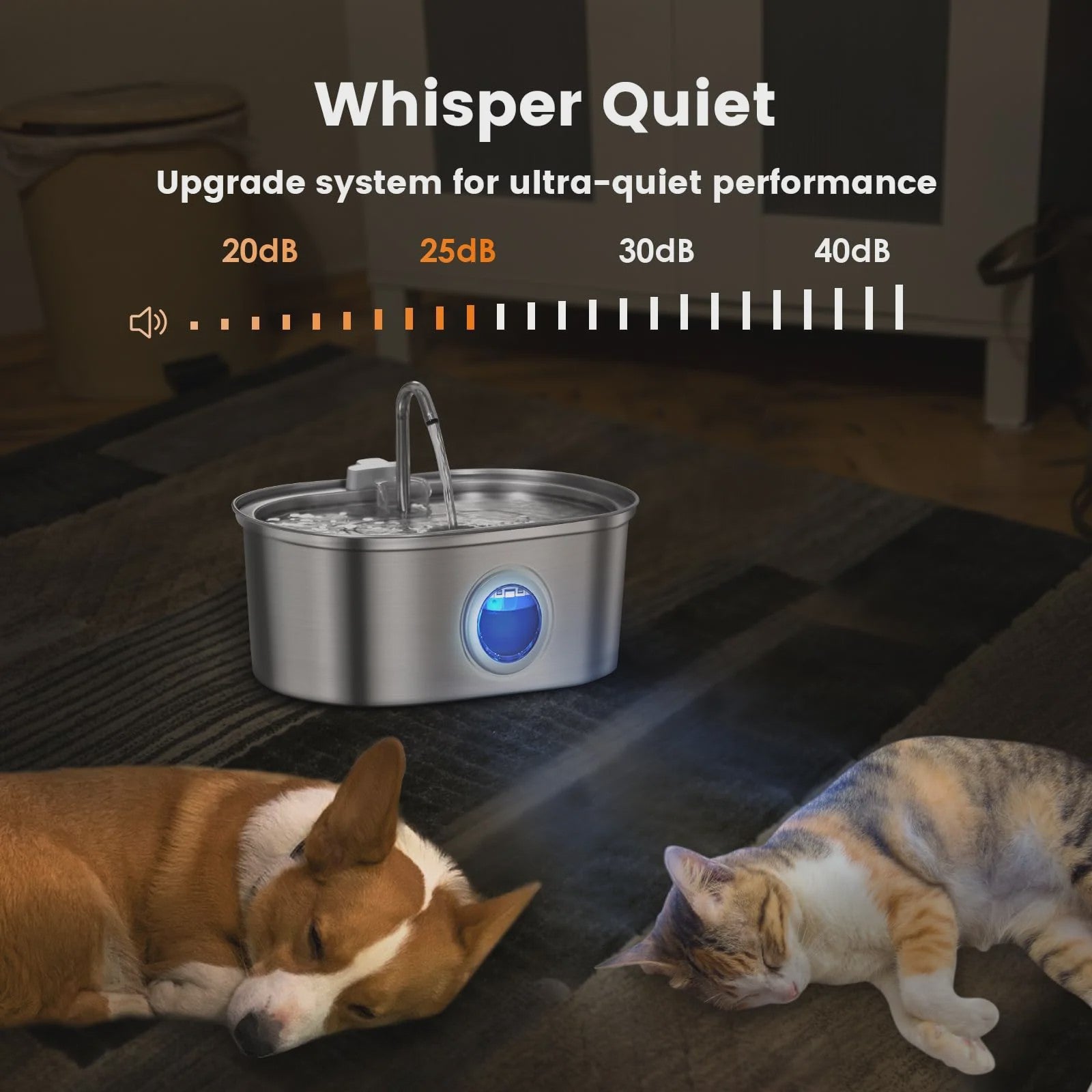 RVS Drinkfontein 3.2L voor Katten & Honden - Automatische Waterdispenser