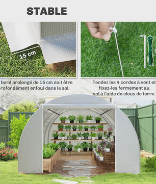 Ruime Tuinkas 18m² - 6x3x2m - Verstevigd Frame met 8 Ramen