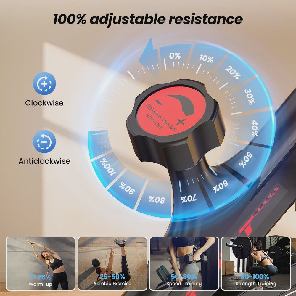 Indoor Hometrainer met 10kg Vliegwiel, Stille Riem Aandrijving en LCD Display