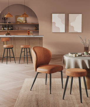 Set van 2 Draaibare Barkrukken met Rugleuning – Keuken & Bar – Kunstleer met Stiksels