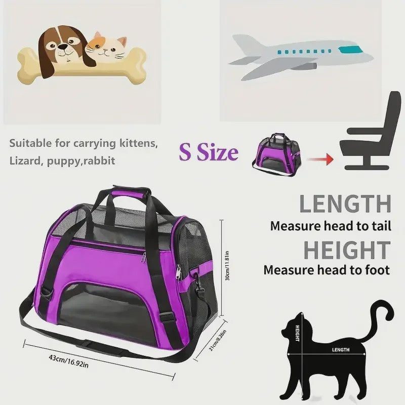 Draagbare Hondentas & Kattenmand - Ademende Mesh Reistas voor Kleine Honden en Puppies, Opvouwbaar