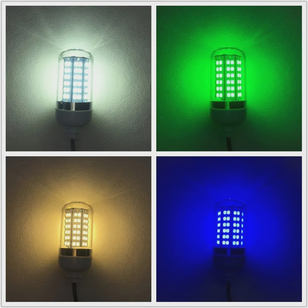 Waterdichte LED Visserslamp Onderwater - 12V AC/DC - Trekt Vis, Garnalen, Inktvis aan