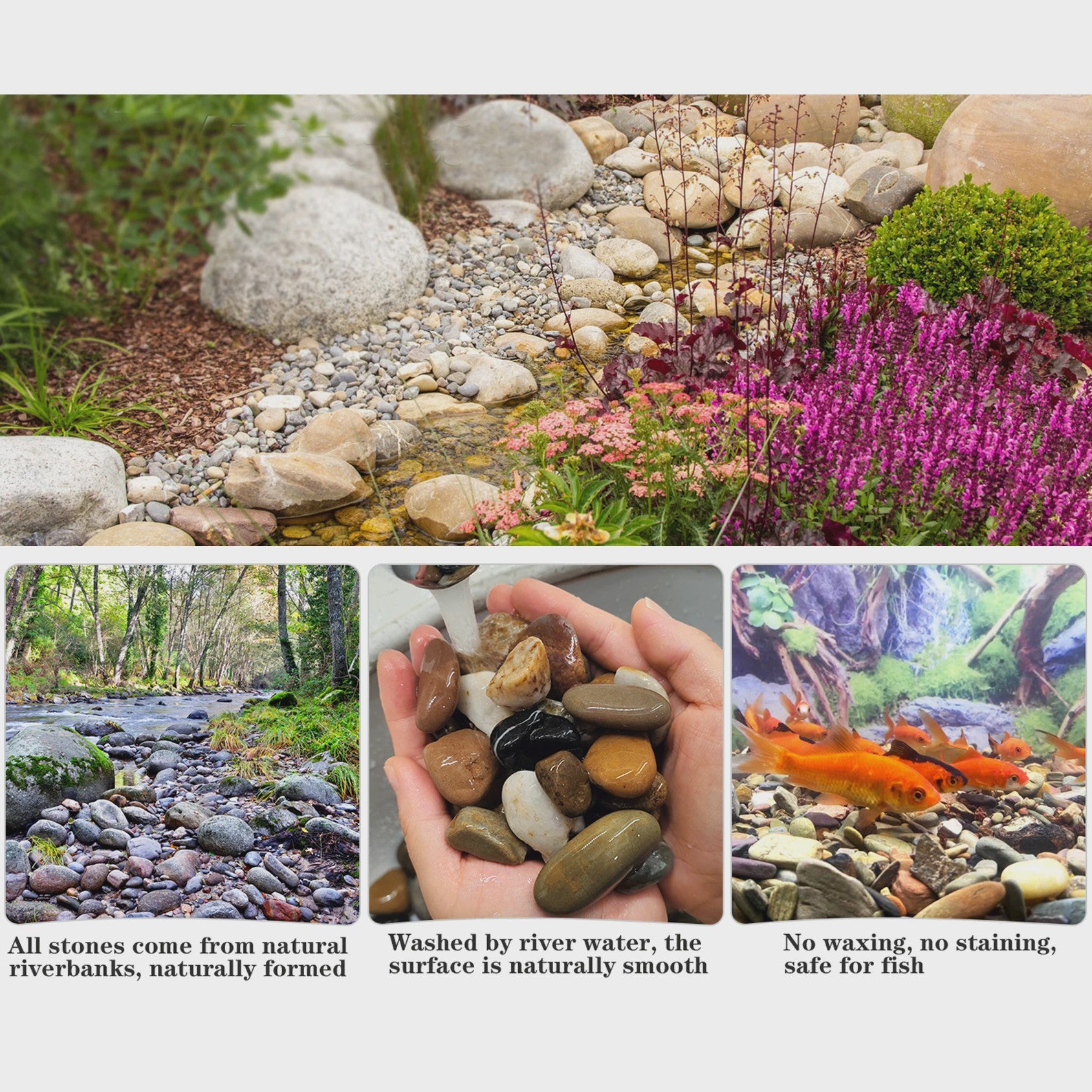 Natuurlijke Rivierstenen & Kiezels - Decoratief Grind voor Aquarium, Tuin & Planten