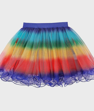 Meisjes Kleding Set: Zwart-Wit Katten T-shirt & Regenboog Tutu Rok met Accessoires