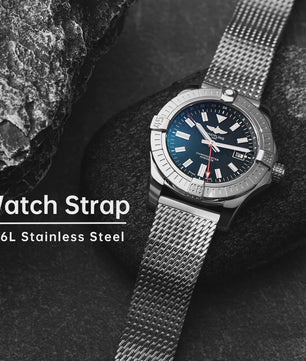 MAIKES Milanese Horlogeband RVS 316L - 20mm, 21mm, 22mm - Geschikt voor Rolex, Omega, IWC, Breitling