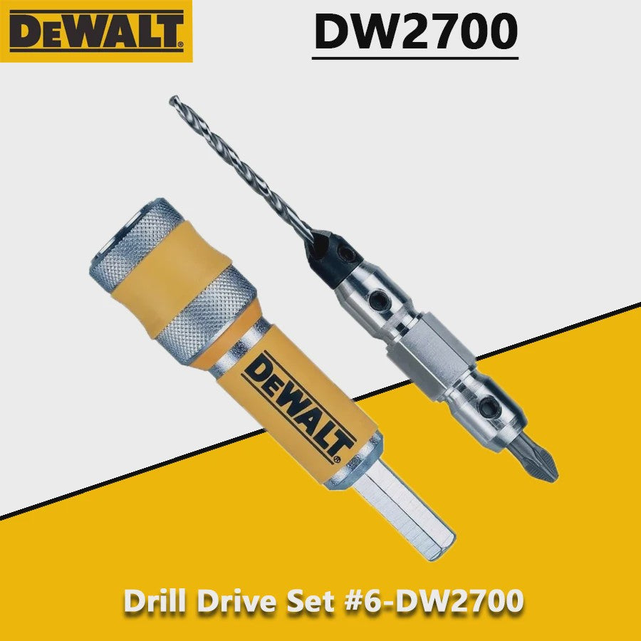 DEWALT DW2700 #6 Drill Drive Set: 2-in-1 Verstelbare Verzonken Boor en Schroefbit