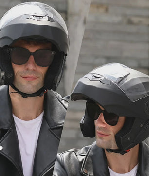 BLD Flip-Up Motorhelm Modulair ABS Dubbel Vizier DOT Goedgekeurd